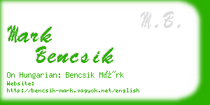 mark bencsik business card